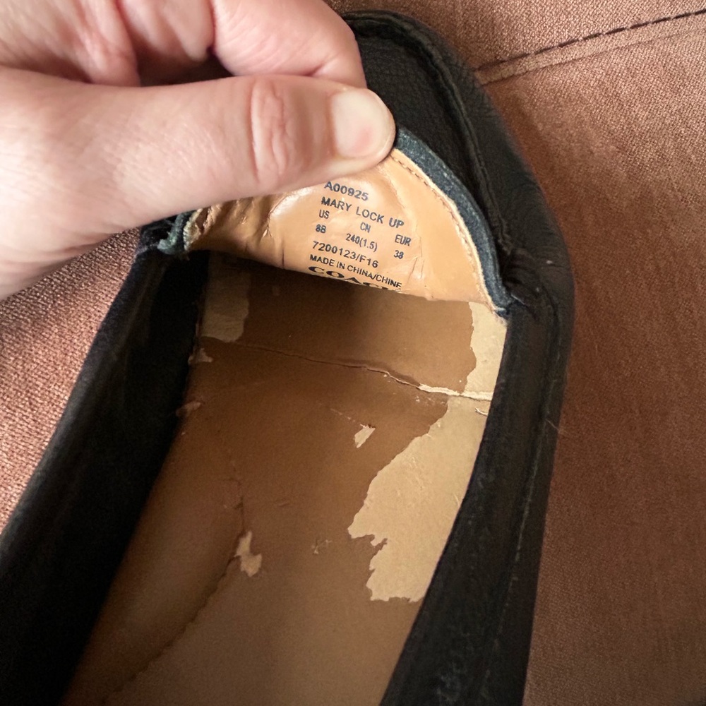 Coach Black Leather Loafers NEED WORK - Picture 6 of 8